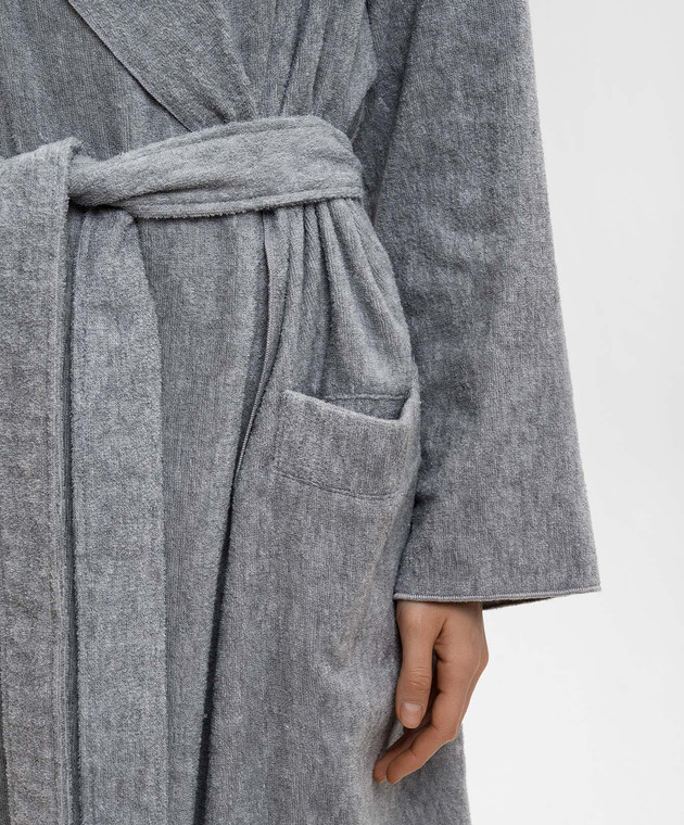Hamam Серый махровый халат ASH LIGHT ASHLIGHTBATHROBE изображение 5