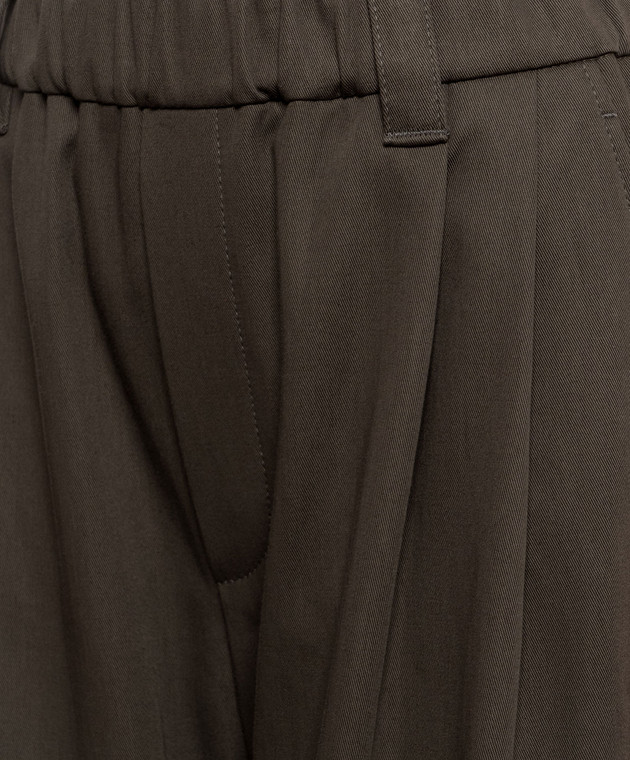 Brunello Cucinelli Брюки цвета хаки MB156P9309 изображение 5