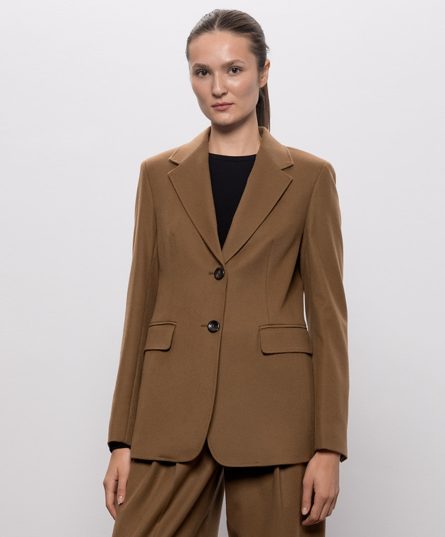 Max Mara Жакет VOLPINO коричневого цвета из шерсти MSTVOLPINO изображение 3