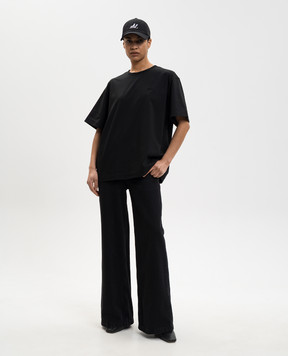 Juun.j Чорна футболка з принтом JW6342W045