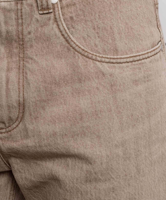 Brunello Cucinelli Бежевые джинсы с патчем MP095P5565 изображение 5