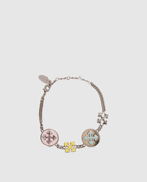 Off-White Серебристый браслет-цепочка Button Arrow OWOA134S26MET001