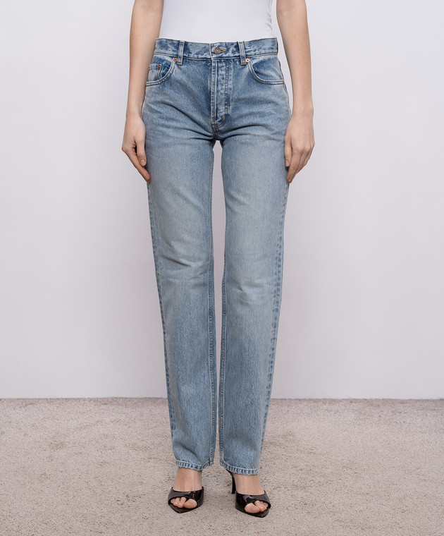 Saint Laurent Сині джинси з патчем логотипа 827965Y35AQ зображення 3