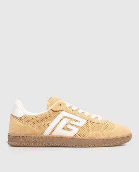 Balmain Бежеві замшеві кросівки Swan GN1VI735LACS