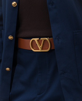 Valentino Двухсторонний кожаный ремень VLogo 8Y2T0SQ4IYR