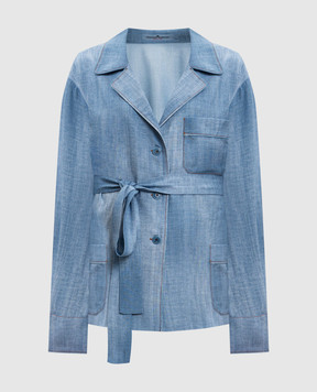 Ermanno Scervino Голубая рубашка с поясом D482I353EMY