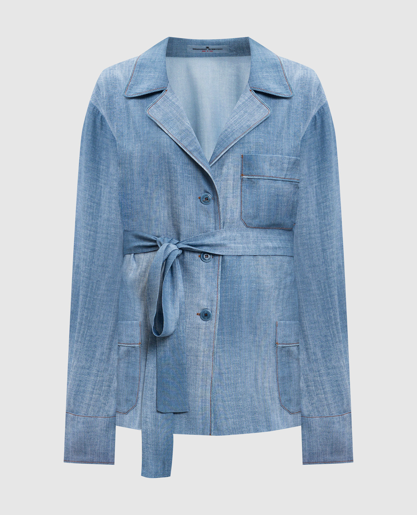 Блакитна сорочка з поясом