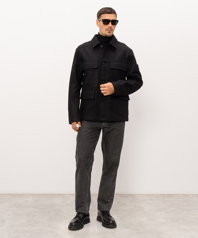 Stone Island Чорна куртка з вовною L2S15Q100033S0F51 зображення 2