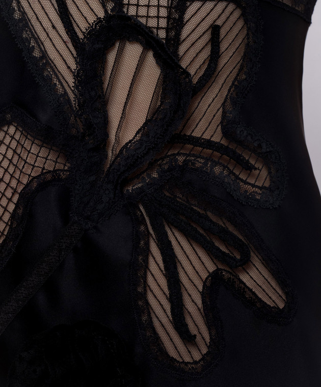 Ermanno Scervino Чорна сукня міді з мереживом D482Q727APOKP зображення 4