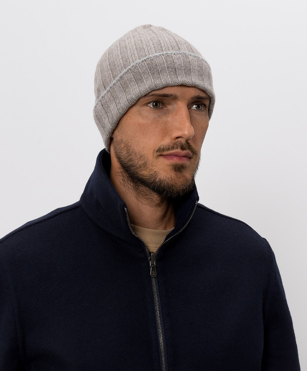 Brunello Cucinelli Бежевая шапка из кашемира M2240900 изображение 2