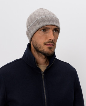 Brunello Cucinelli Бежевая шапка из кашемира M2240900
