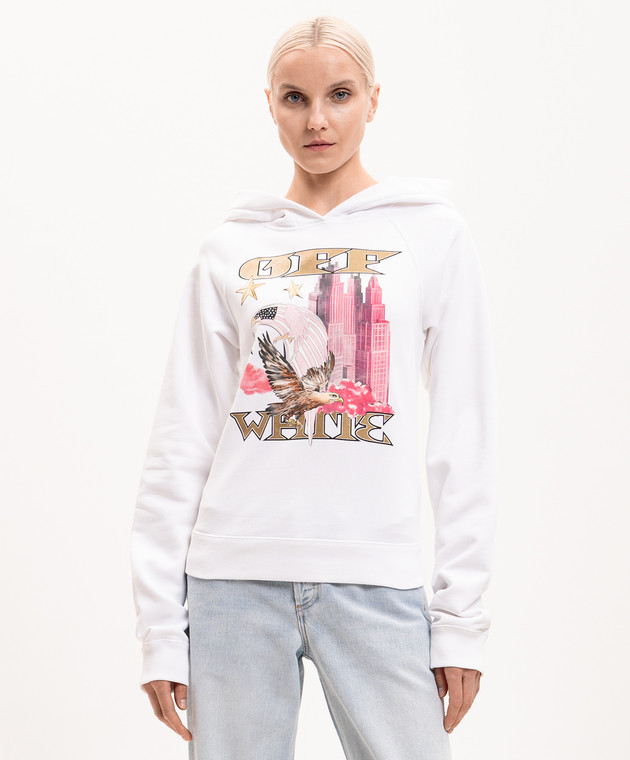 Off-White Белые худи Allover Frame 29E00296T изображение 3