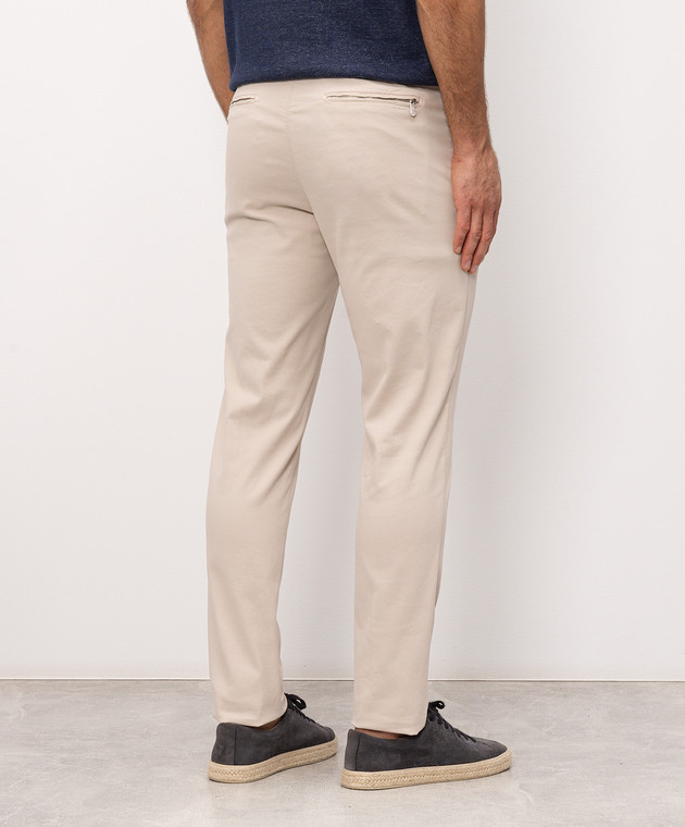 Marco Pescarolo Бежевые брюки с шелком CARACCIOLO5306 изображение 4