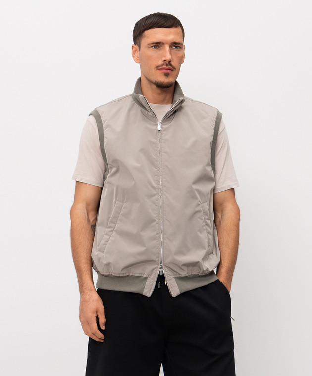 Brunello Cucinelli Жилет кольору хакі MM4796584 зображення 3