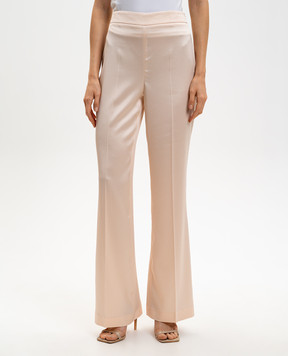 Twinset Бежеві штани кльош з логотипом 261TP2421