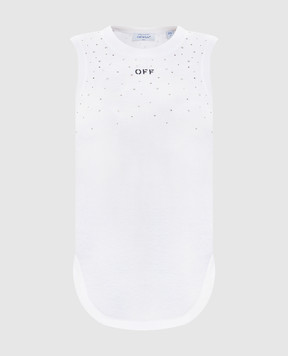 Off-White Белый топ с кристаллами Swarovski 2AD26XS26JER002