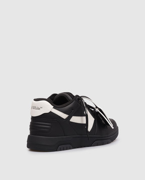 Off-White Черные кожаные кроссовки Out Of Office с логотипом OMIA189C99LEA019