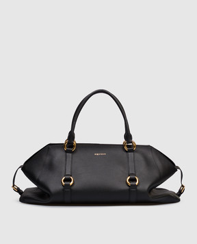 Alexander McQueen Черная кожаная сумка Farringdon Maxi 8456431VDEB