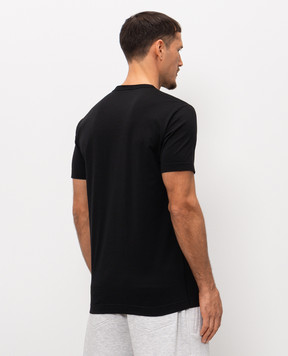 Dolce&Gabbana Чорна футболка з металевою плстиною G8PT1TG7P1B