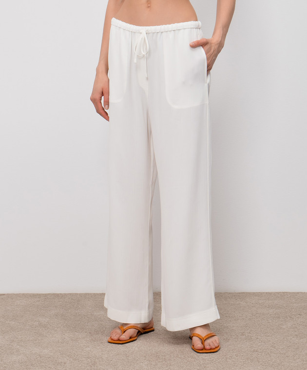 Toteme Штани кольору айворі 252WRB1709FB0192 зображення 3