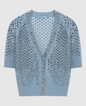 Ermanno Scervino Блакитний кардиган з кристалами D485N308CTYLE