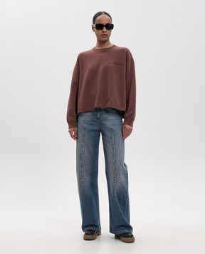 Maison Margiela MM6 Коричневий світшот з принтом логотипа S52GU0260M25025