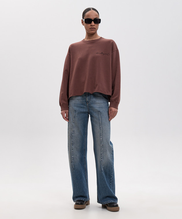 Maison Margiela MM6 Коричневий світшот з принтом логотипа S52GU0260M25025 зображення 2