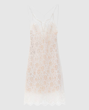 Ermanno Scervino Белое платье с леном из кружева D482Q398GQJ