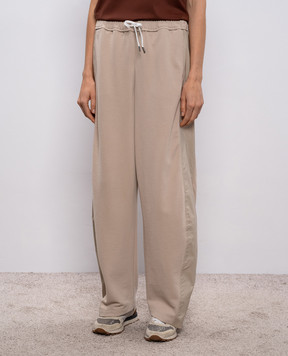 Brunello Cucinelli Бежеві спортивні штани з лампасами MN05NSW499