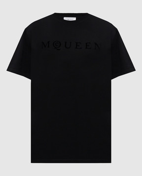 Alexander McQueen Чорна футболка з логотипом 847750QTAD5