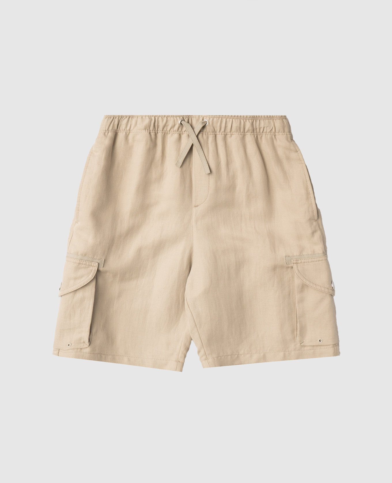 

Детские бежевые шорты-карго с леном, Бежевый, Шорты