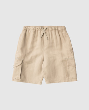 Brunello Cucinelli Дитячі бежеві шорти-карго з льоном BH255P909C
