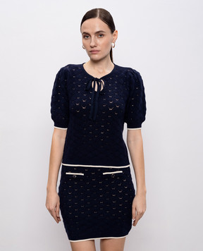 Twinset Синій топ у візерунок 261TP3031