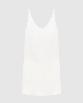 Brunello Cucinelli Топ цвета айвори из шелка с цепочкой мониль MF906EV802