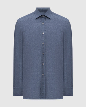 Stefano Ricci Синя сорочка з льоном MC007956R1964