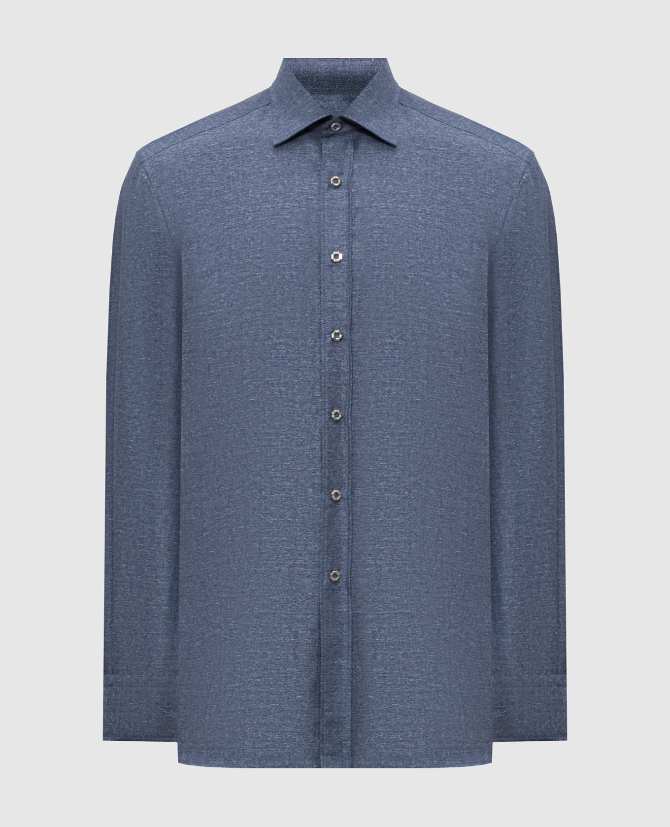 

Синяя рубашка с леном, Синий, Рубашки