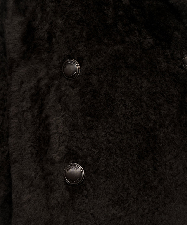 Brunello Cucinelli Зелена двобортна дублянка Fuzzy MPMBP3126 зображення 5