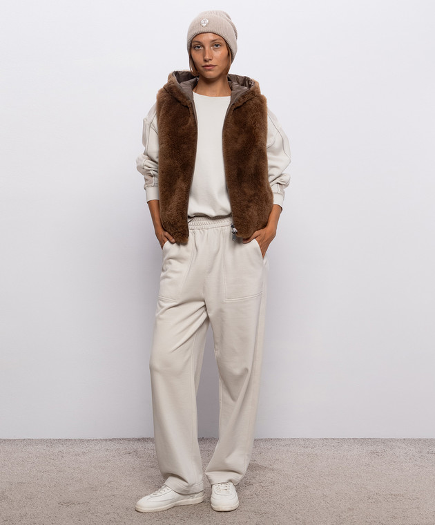 Brunello Cucinelli Свитшот цвета айвори с цепочкой мониль MN05NB2R00 изображение 2