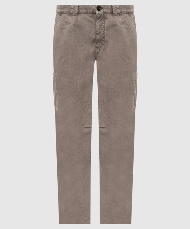 Brunello Cucinelli Серые брюки карго M225NS1060
