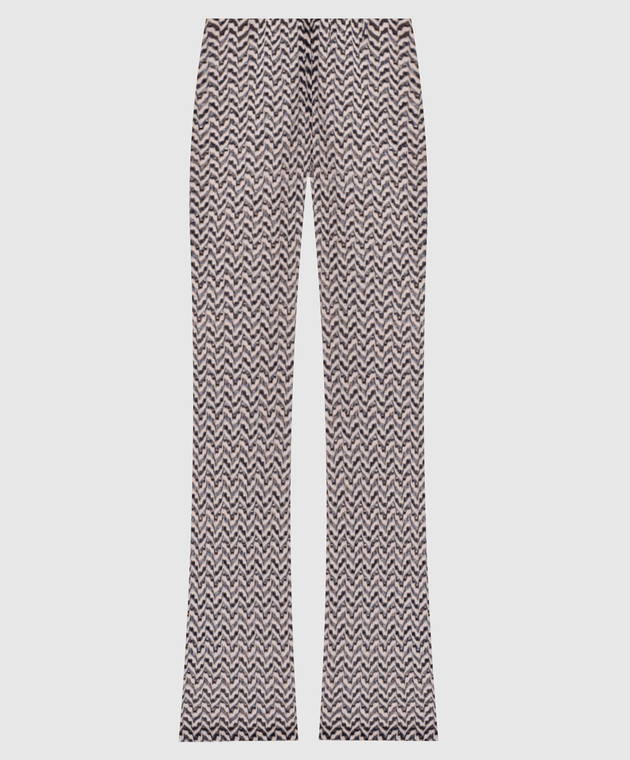 Missoni Бежевые брюки клеш с шерстью в узор DS26WI09BR015Q