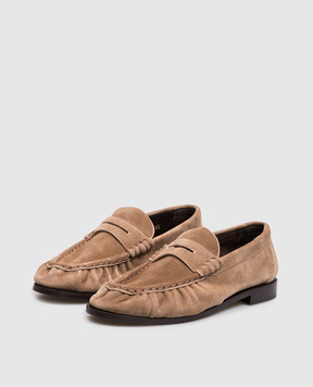 Saint Laurent Коричневые замшевые глянцевые LE LOAFER A001MM27DTT