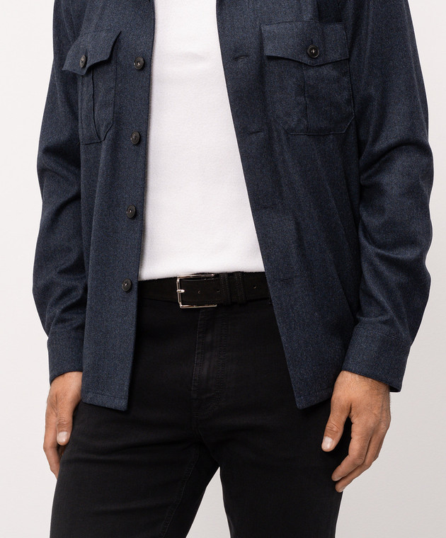 Kiton Чорний замшевий ремінь USCA006N00108 зображення 2