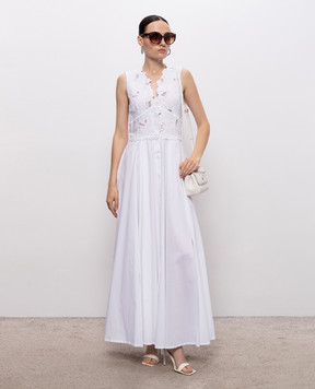 Ermanno Scervino Life Біла сукня максі з вишивкою D484Q301QDV
