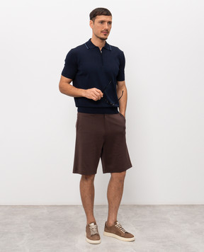 Canali Синее поло из хлопка MK02460C1165