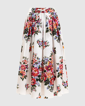 Dolce&Gabbana Біла спідниця міді в принт F4DC7THS5UU