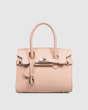 Gianni Notaro Бежевая кожаная сумка-сетчел Ruga 414RUGANIKEL