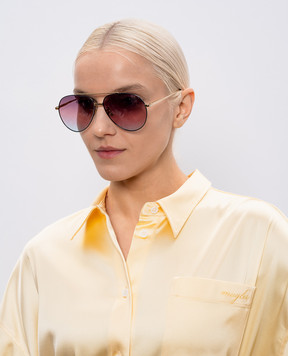 Linda Farrow Золотые очки Marcelo Aviator с позолотой LFL1421C8SUN