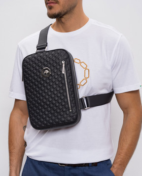 Stefano Ricci Синяя кожаная сумка с фактурным узором ND200PVD1VD