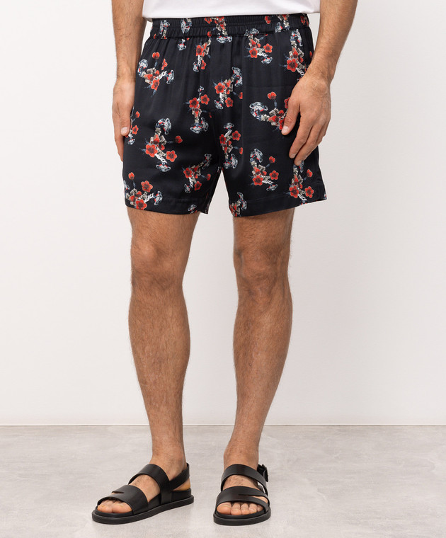Rhude Черные шорты с принтом RHSS26SH01358 изображение 3