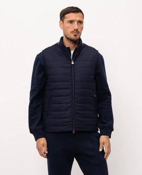 Kiton Синій жилет з вовни UW2491V0452L